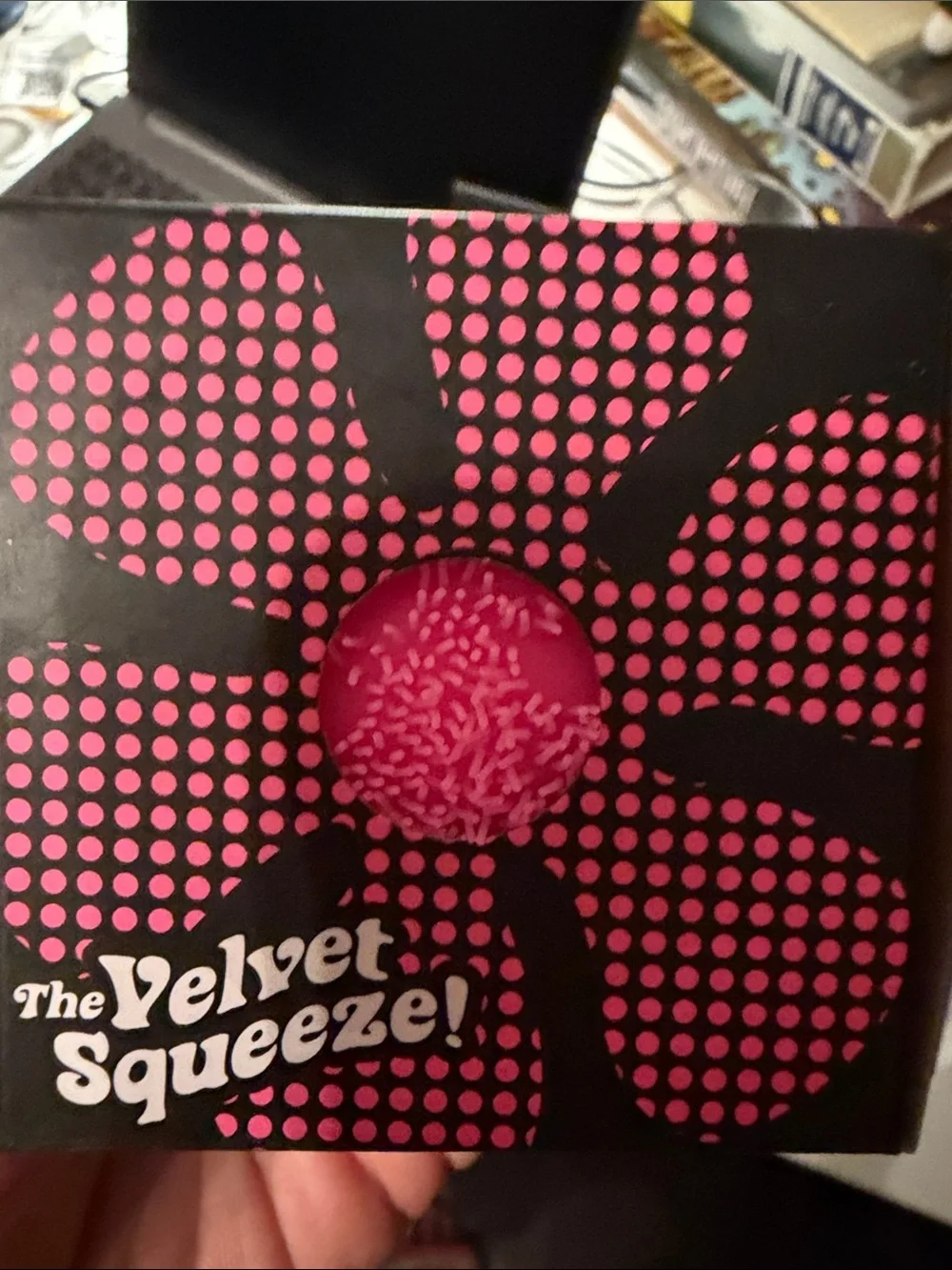AUTHENTIC Fuzz Ball Flower Power Stress Toy - blue